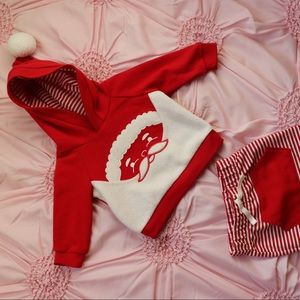 CAT & JACK Santa Hooded Top & Striped Joggers Set